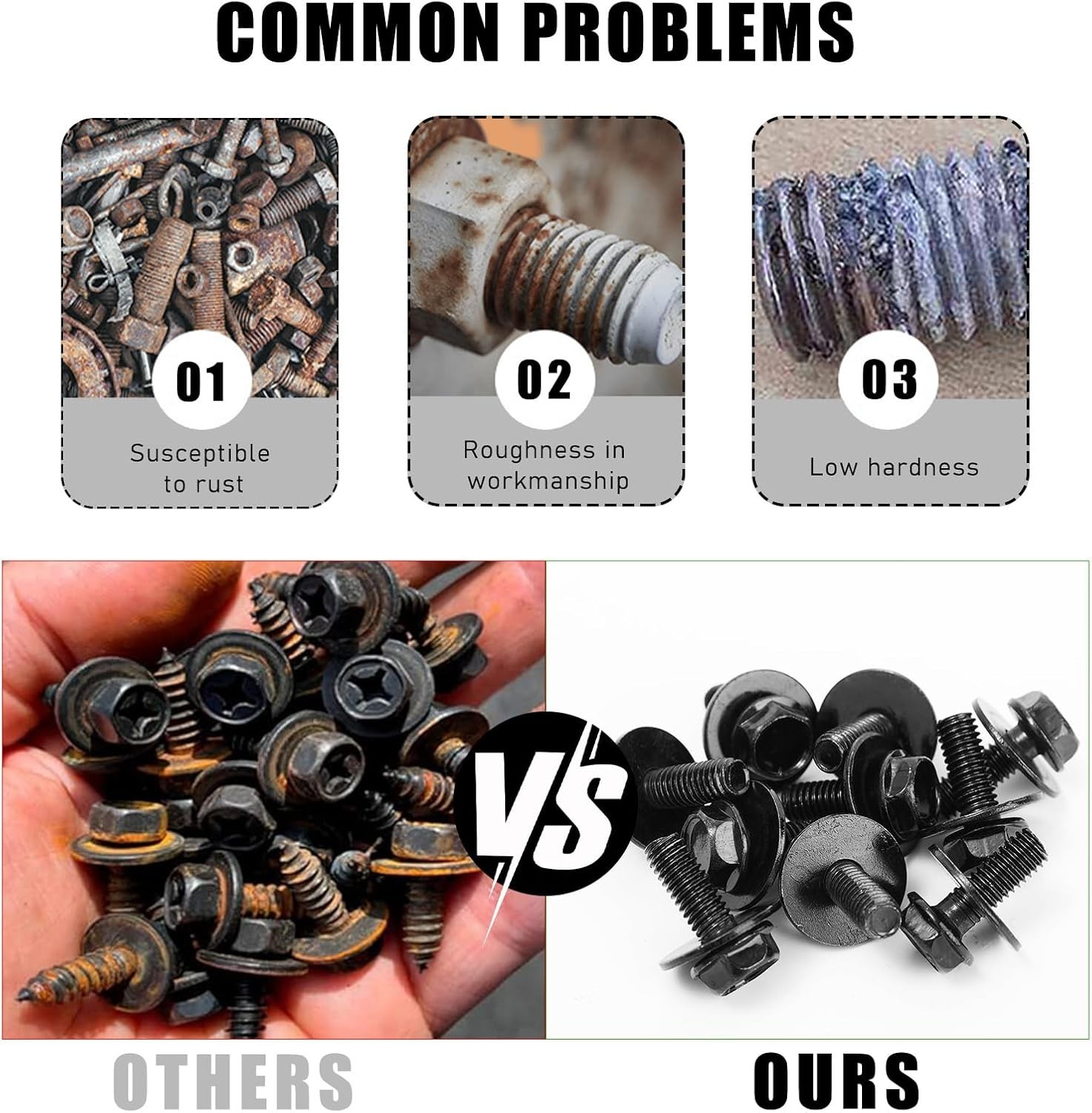 10 PCS Hex Screw U Nut Clip for Fender Bumper Hood Radiator Fasteners