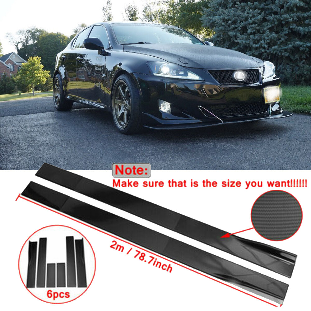 78.7″Carbon Fiber Side Skirt Extension Lip Rocker Panel Splitter For Lexus GX460