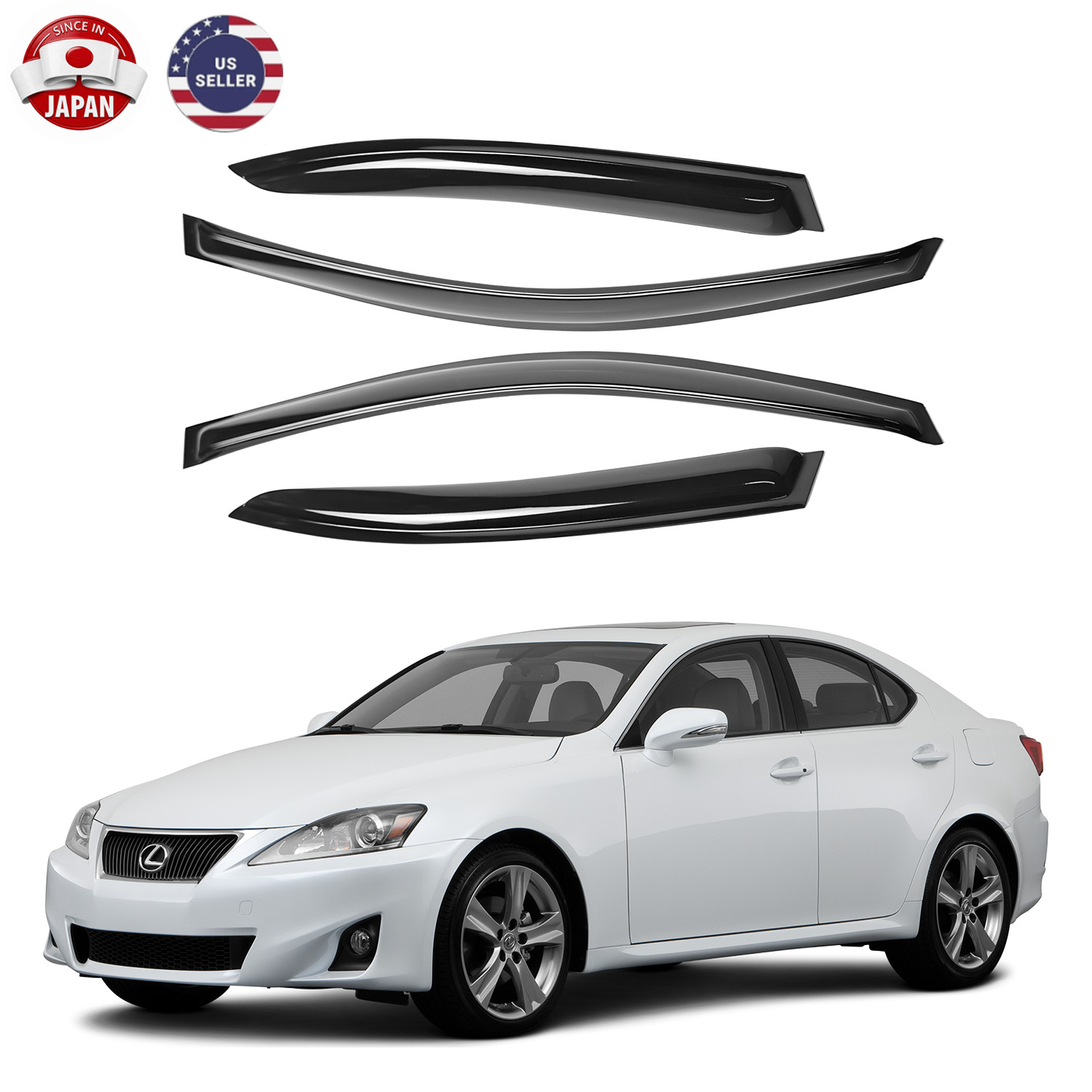 4X For Lexus IS250 IS350 IS-F 2006-2013 Window Visors Rain Guards Deflector US