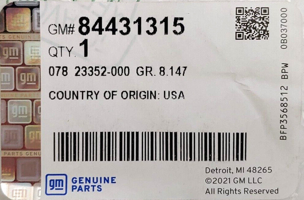 19-25 GMC Sierra 1500 5.3LV8 Nightrider Chrome Passenger fender Vent Emblem OEM