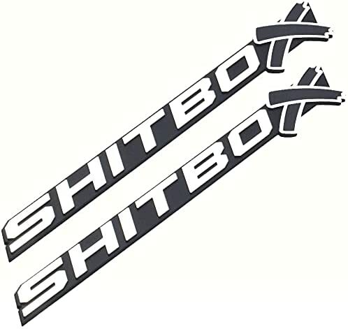 2Pcs SHITBOX Emblems 3D Badge Compatible with Universal Cars (Chrome Black)