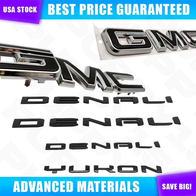Front + Rear Emblem Badge 2021-2024 For Yukon & Yukon XL Side Nameplate Letters