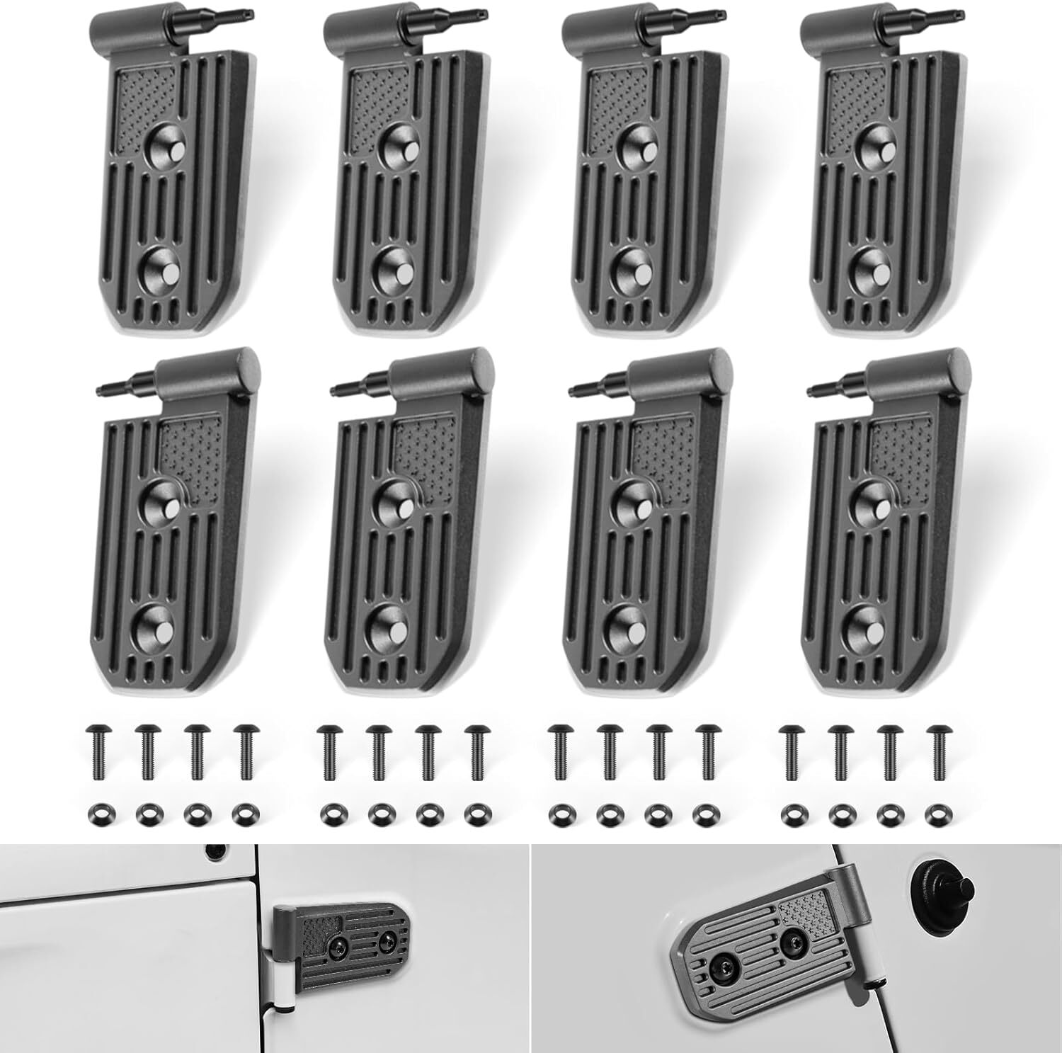 Door Hinge Kit for Jeep Wrangler JL JLU Gladiator JT 2018-2024 Aluminum Alloy