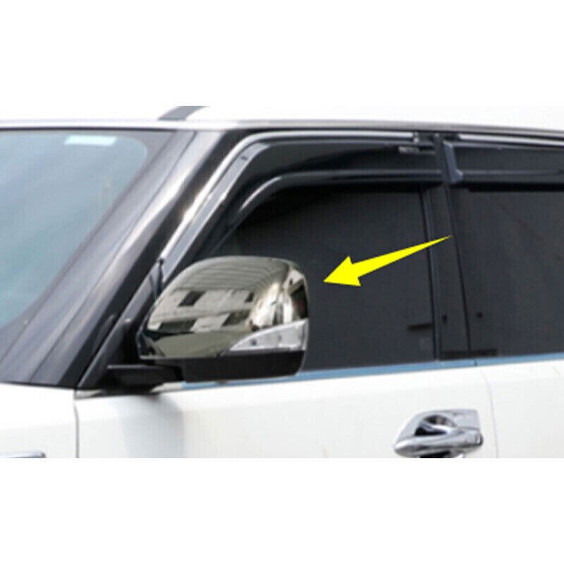 For Nissan Armada 2017-2023 Chrome Exterior Rear View Side Door Mirror Cap Cover
