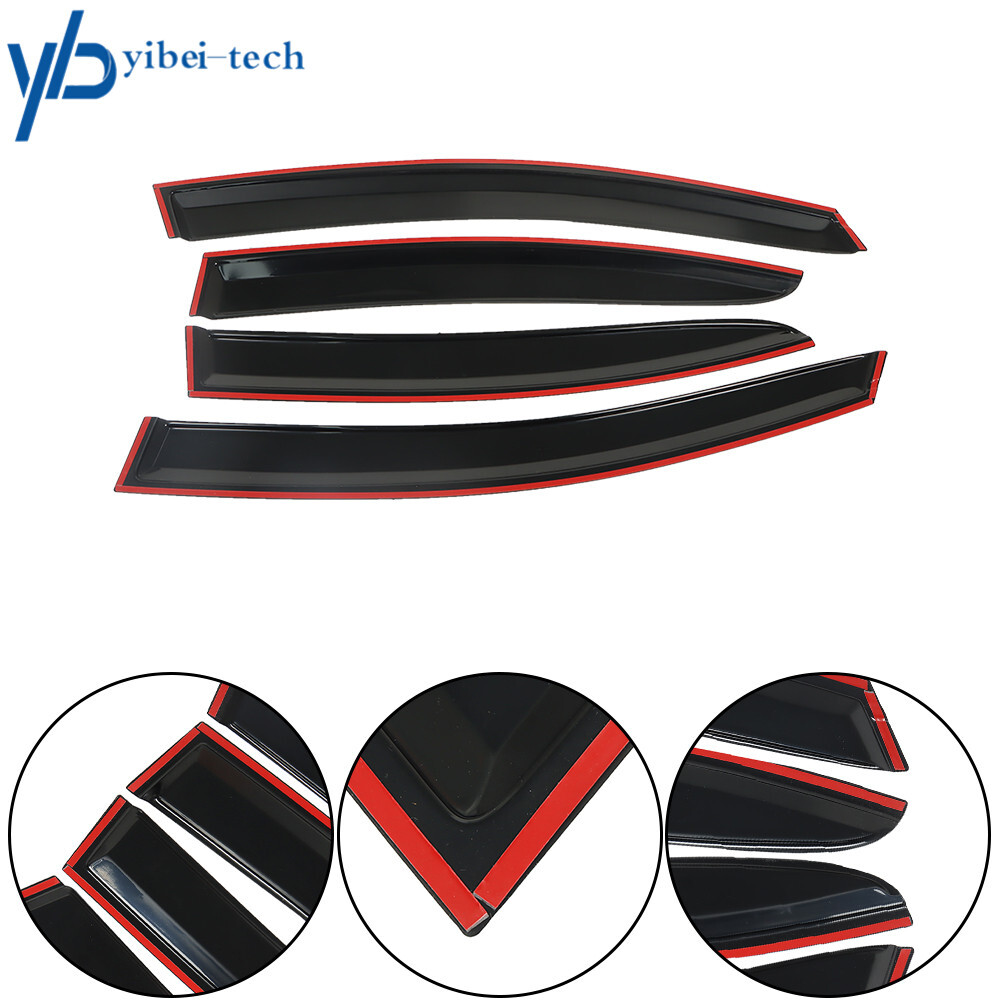 4Pcs Window Visors Rain Guards JDM Style For 2015 2016 2017 2018 Subaru WRX STI