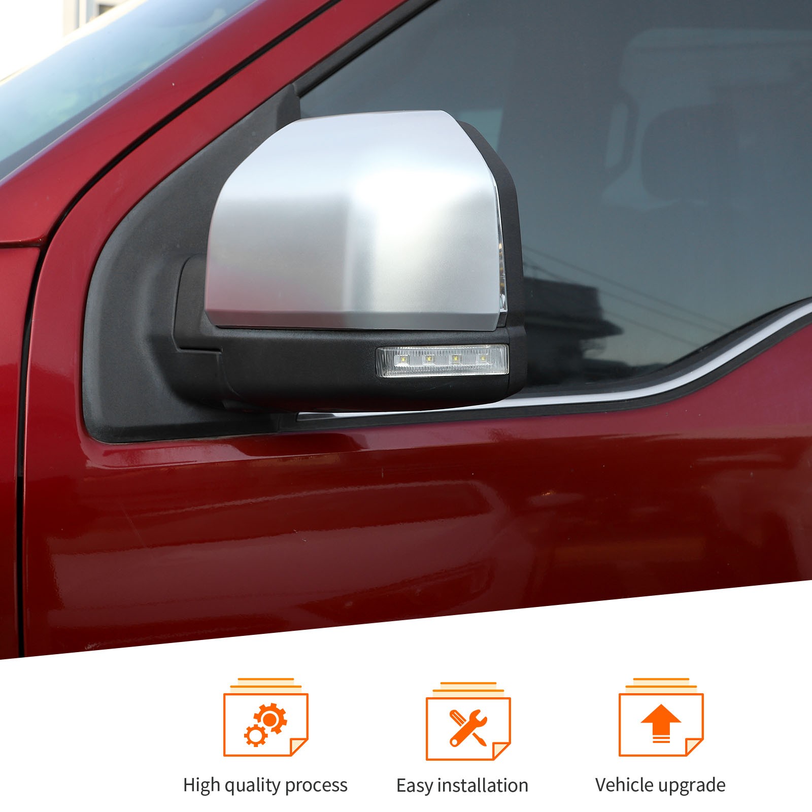 For 2015-2020 Ford F150 Truck Replacement Mirror Covers Cap Painted SILVER
