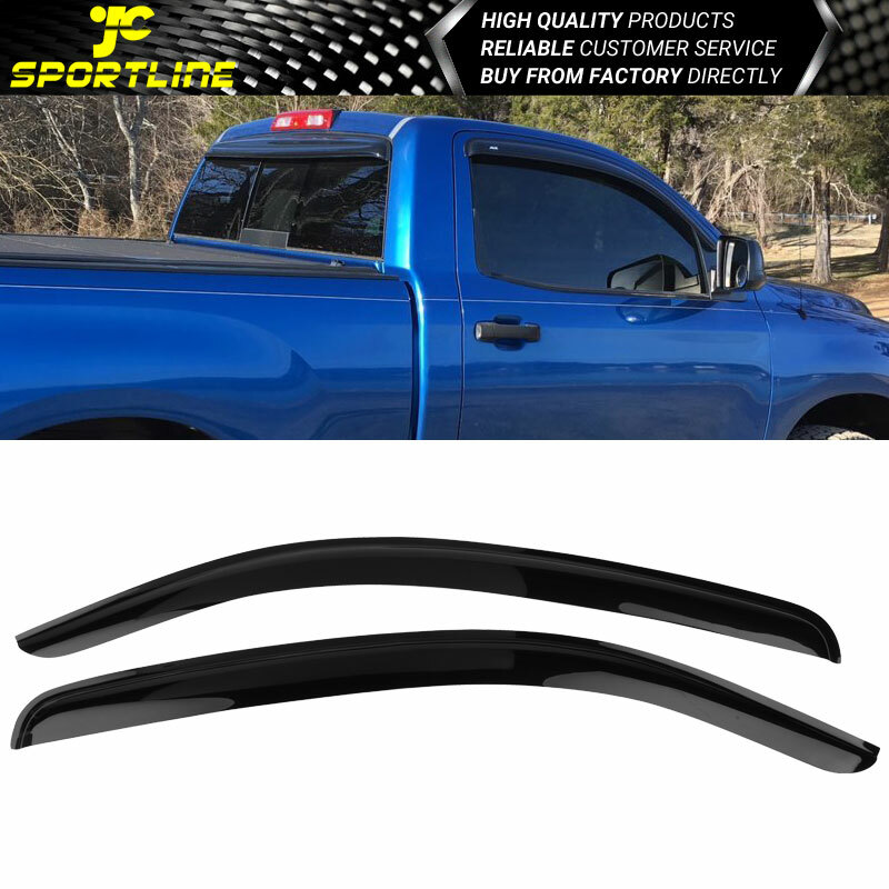 Fits 07-17 Toyota Tundra Standard Cab Tape On Window Visors 2Pc Set Acrylic