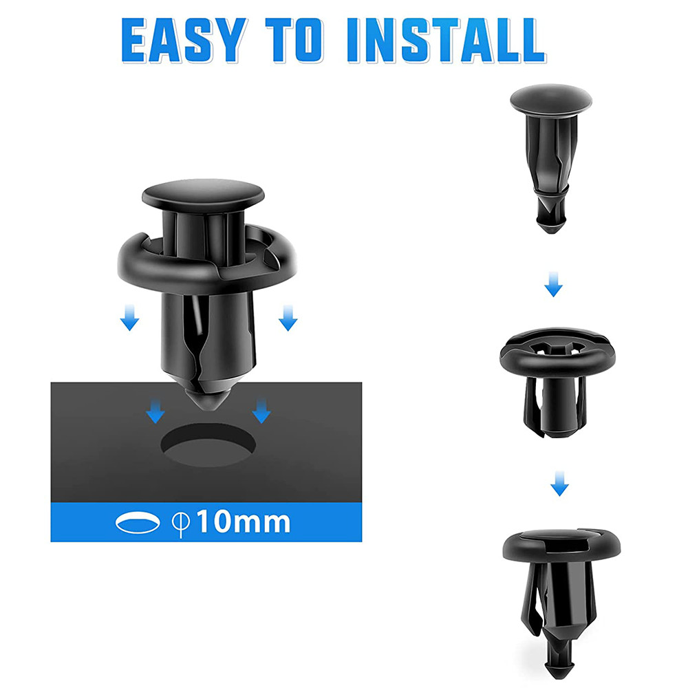 Car Rivets Fastener Fender Push 100Pcs Bumper Clips Retainer 10mm