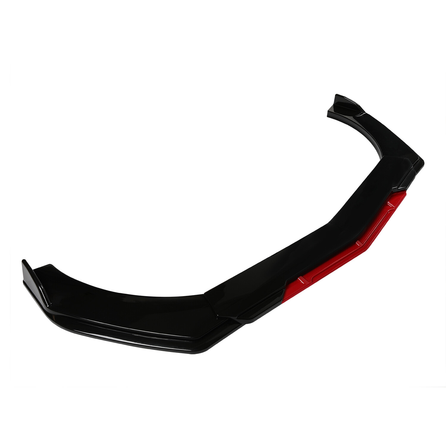 Universal Car Front Bumper Chin Lip Spoiler Splitter Body Kit Glossy Black+Red