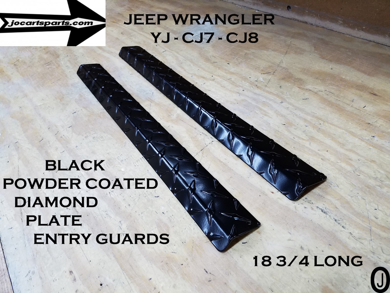 Fits 1976-95 JEEP CJ7-YJ Door Sills Powder Coated Diamond Plate 18 3/4 Long