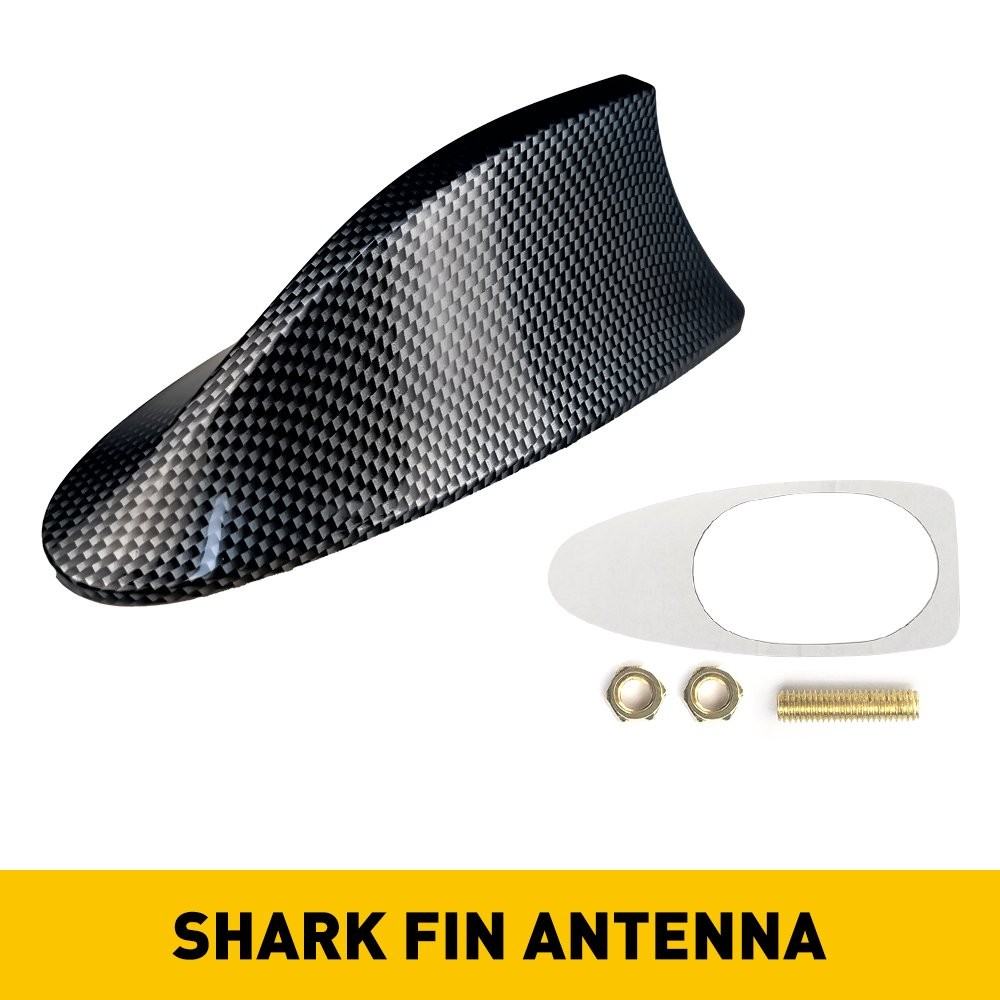 Shark Fin Roof Antenna Aerial FM/AM Radio Car Signal Trim Universal Carbon Fiber