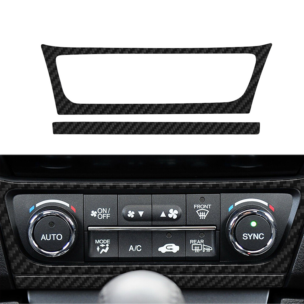 2PCS Carbon Fiber Climate Console Cover Trim For ACURA ILX 2016-22