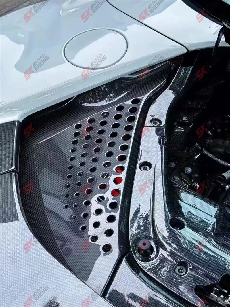 Plain Weave Dry Carbon Fiber Inner Engine Bay Cover Fits Ferrari SF90 Spider 21+