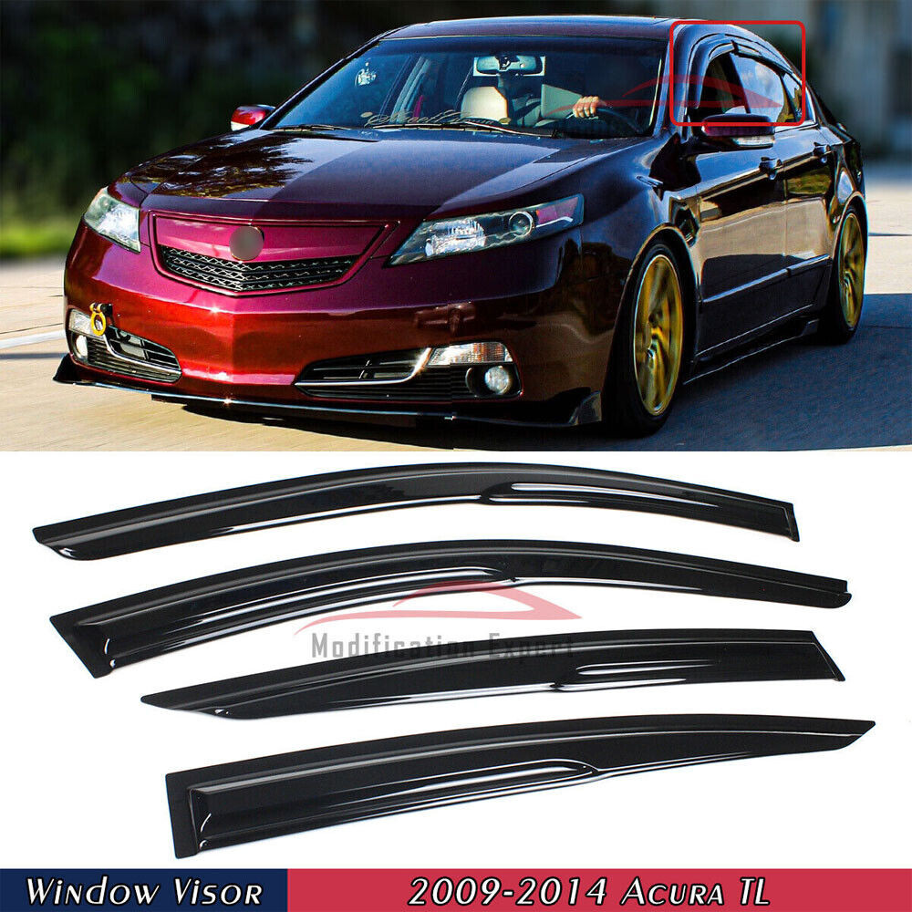 For 2009-2014 Acura TL JDM Mugen Style Window Visors Vent Rain Guards