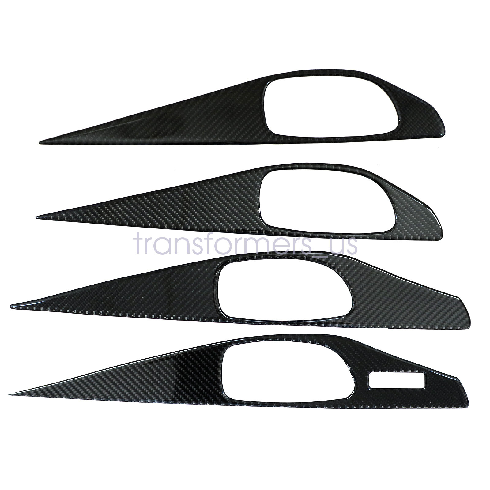 4PCS Carbon Fiber Look Interior Door Panel Cover Trim For Infiniti Q50 2014-2019