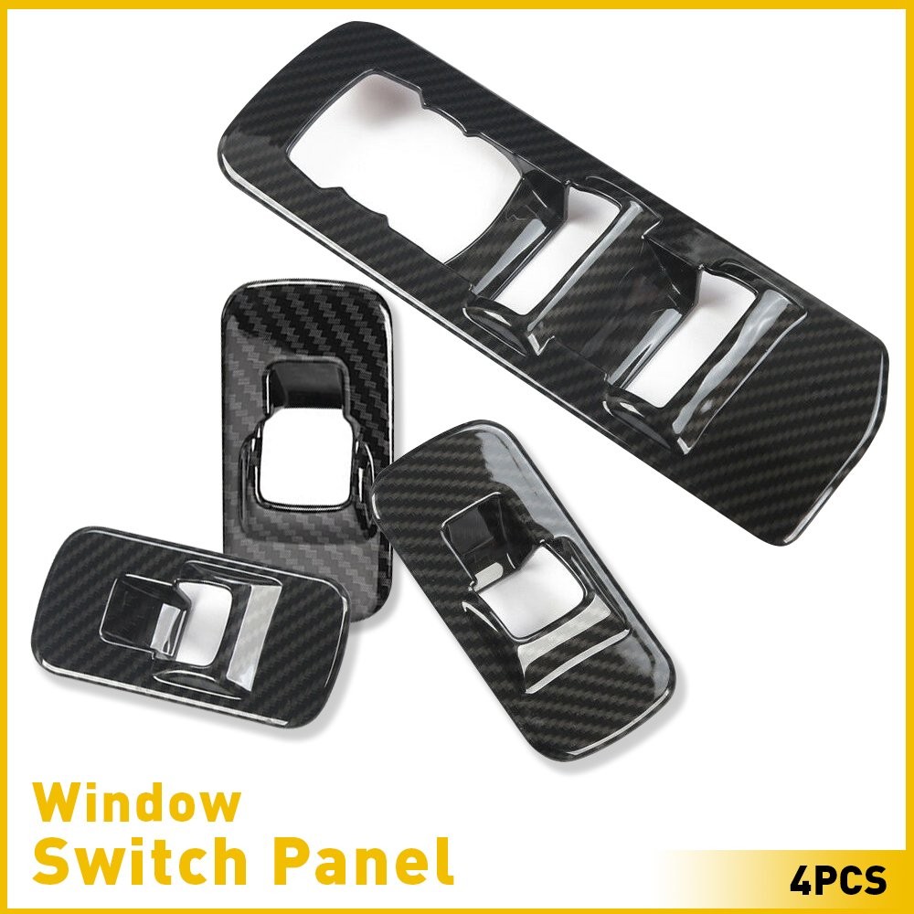 Fits 2015-2019 Ford F150 Carbon Fiber Driver Left Window Panel Switch Cover Trim