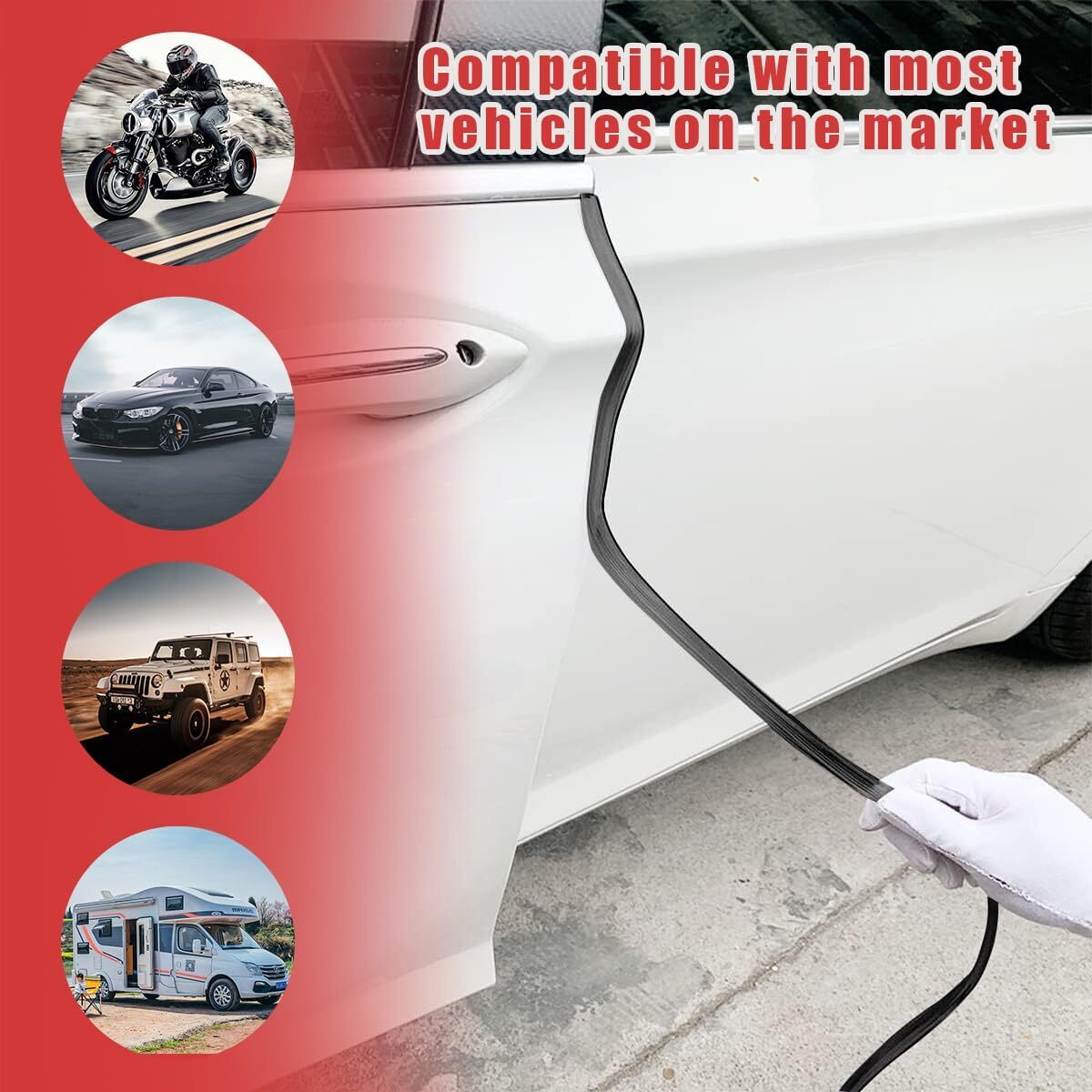 16FT U-Shape Rubber Seal Car Auto Door Edge Guard Molding Trim Protector Strip