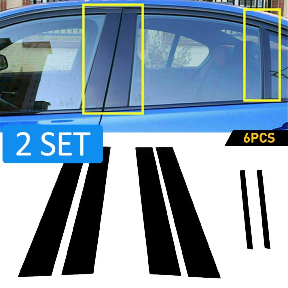 2SET For Dodge Charger 2011-2021 6pc Black Pillar Posts Set Door Piano Cover