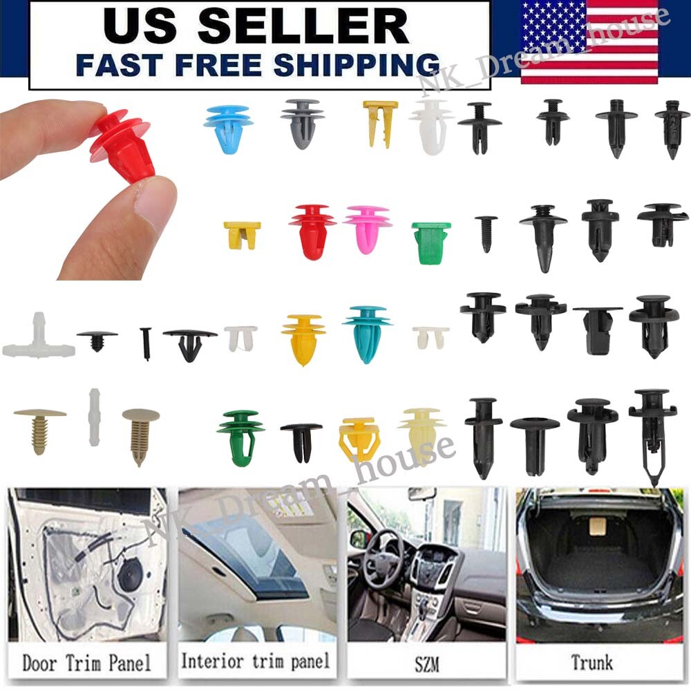 500pcs Clips Car Plastic Push Pin Rivet Trim Moulding Fastener Screwdriver USA