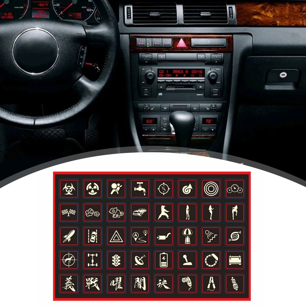 Car Door Window Switch Luminous Button Sticker Sticker Night Safety Decal Decor