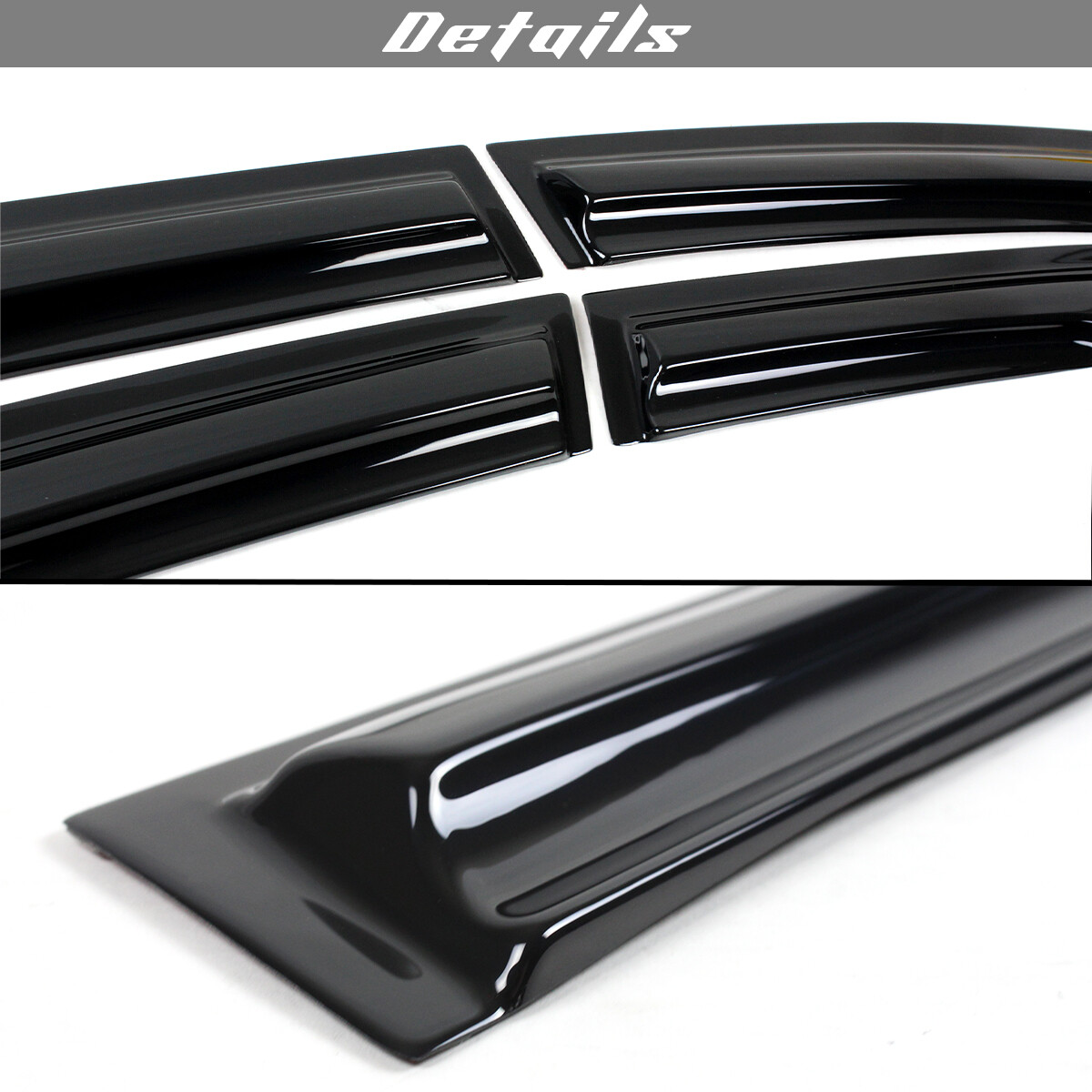 For 2013-2019 Nissan Sentra Wavy Mugen Smoke Tinted Window Visor Rain Guard Vent