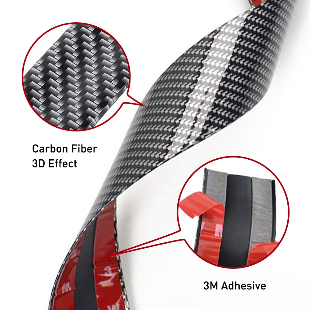 Red Car Door Protector Sill Scuff Cover Sticker Anti-scratch Carbon Fiber Strip