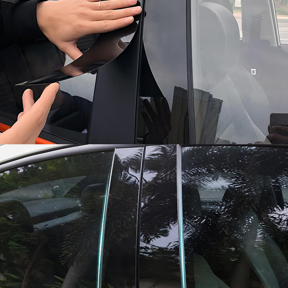 6pcs Black Pillar Posts Cover Door Trim For Hyundai Genesis G80 2015-2022 Sedan