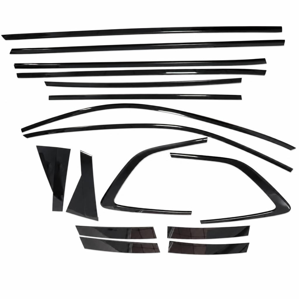 Car Window Strip Cover Trim Kit Gloss Black For Honda CRV CR-V 2023-2025