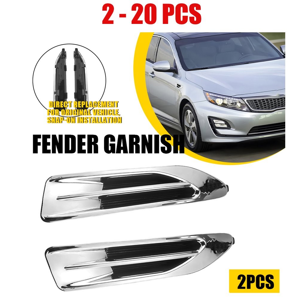 2-20X Chrome Fender Trim Front Driver&Passenger Side Fit Kia Optima EX 2016-2018