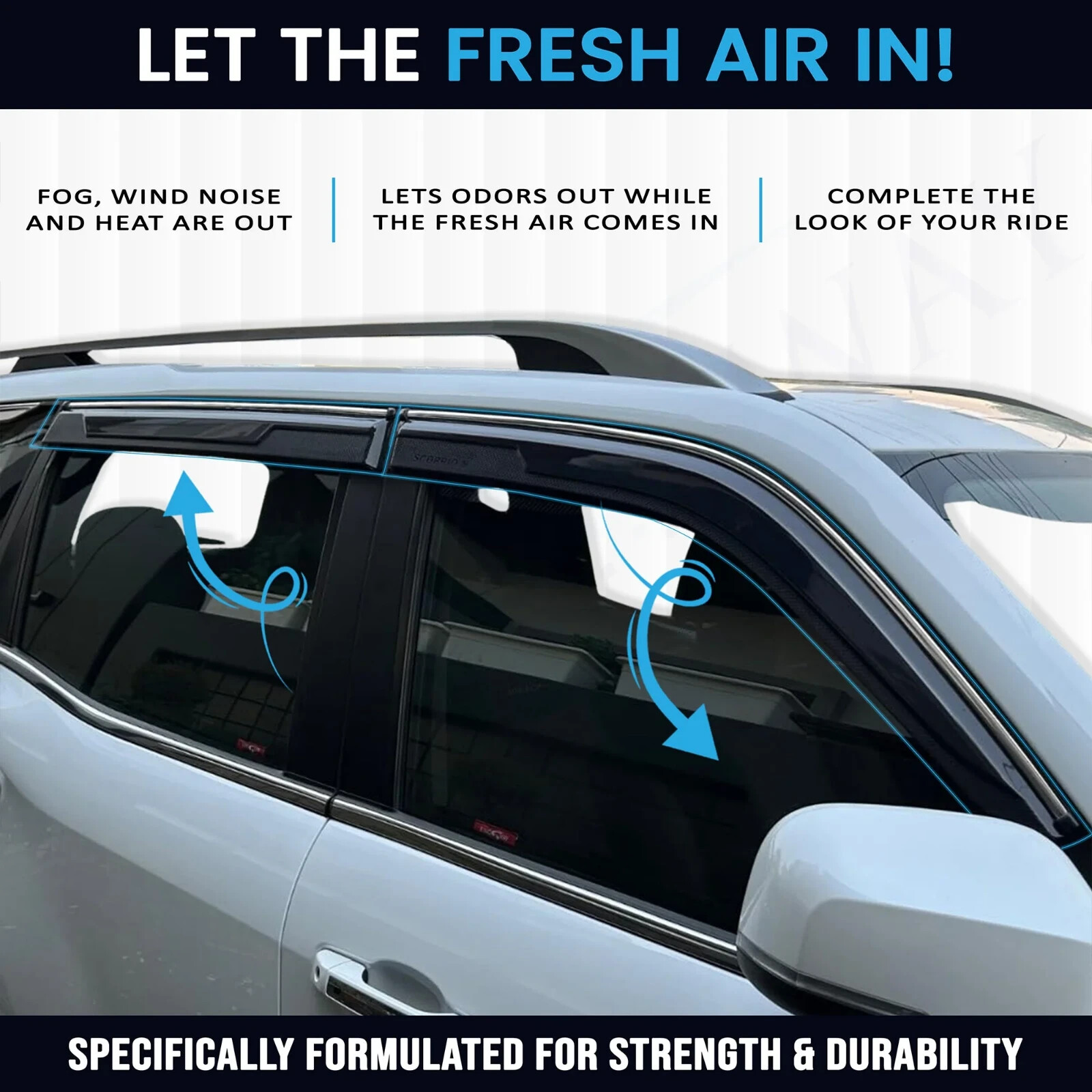 Hyundai Grand i10 Door Visor Rain Guard Wind Deflector Set of 4 Pieces