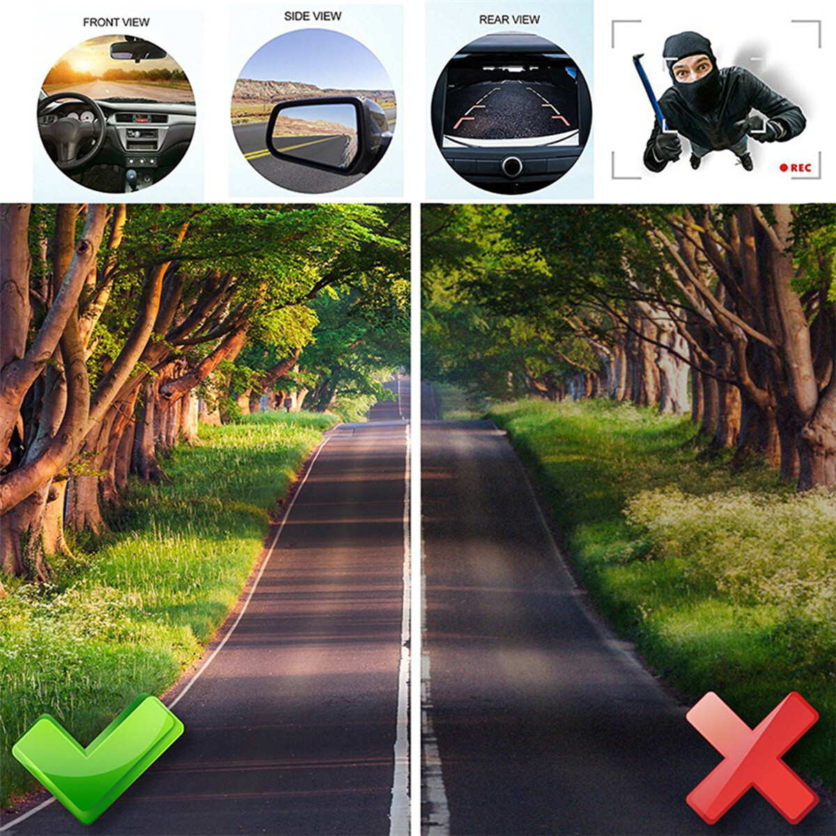 Left+Right Front Rear View Backup Camera Kits Night Vision 360° Fit For Car SUV