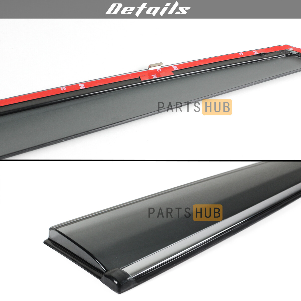 For 18-22 10th Honda Accord JDM Chrome Trim Smoke Tinted Window Visor Rain Guard