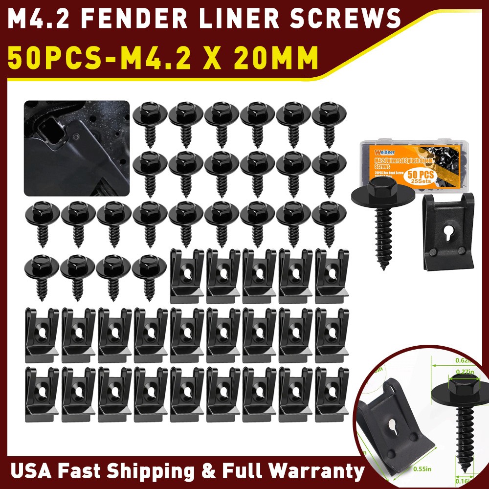 50X For Honda GMC Bumper Liner Fender Push Type Retainer Clips car Fastener