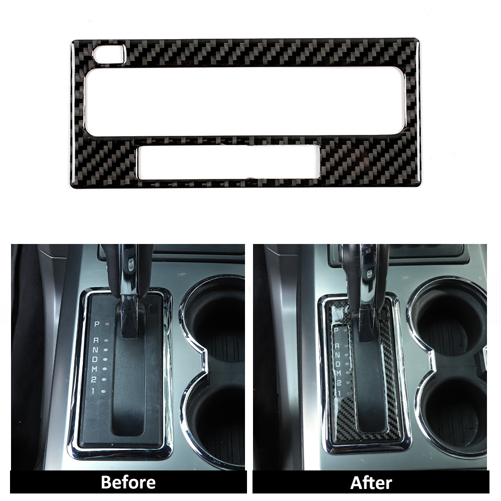Carbon Fiber Gear Shift Panel Trim Decor Sticker for Ford F150 Raptor 2009-2014