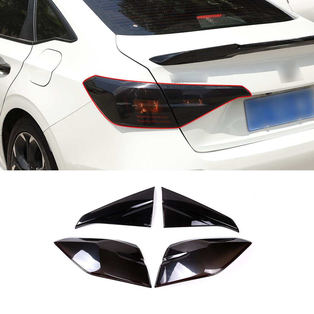 Smoked Rear Tail Light Lamp Shell Cover Trim Accessories For Honda Civic 2022-23