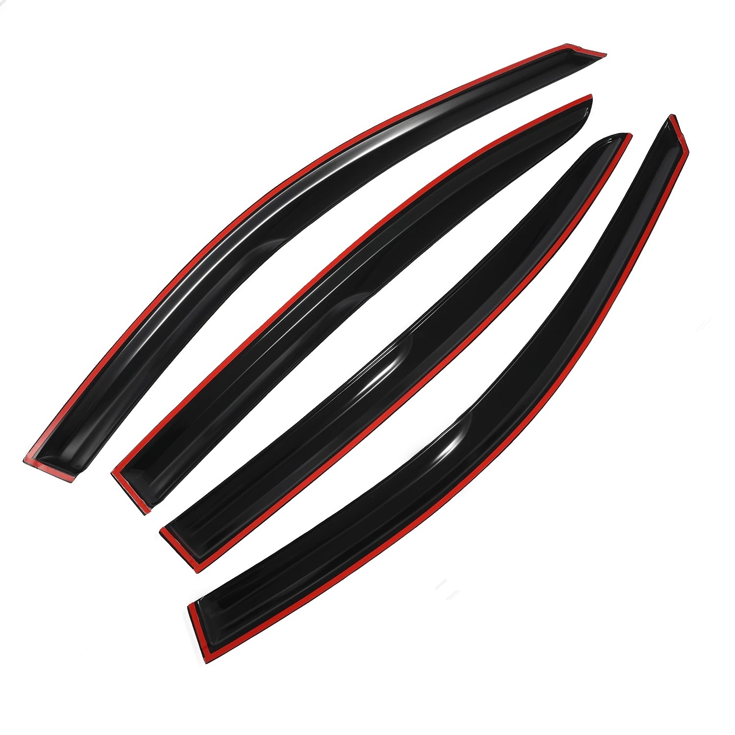 For 08-12 Honda Accord Sedan Chrome Trim Smoke Tinted Window Visors Rain Guards