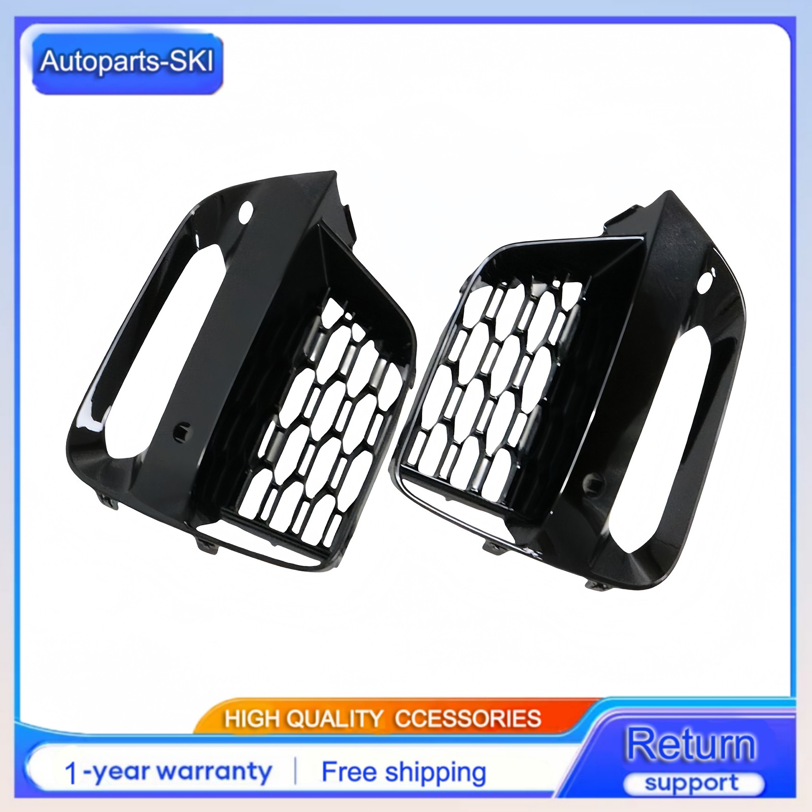 For BMW X3 G01 X4 G02 2019 – 2021 2PCS Front Bumper Outer Grille Fog Lamp Cover