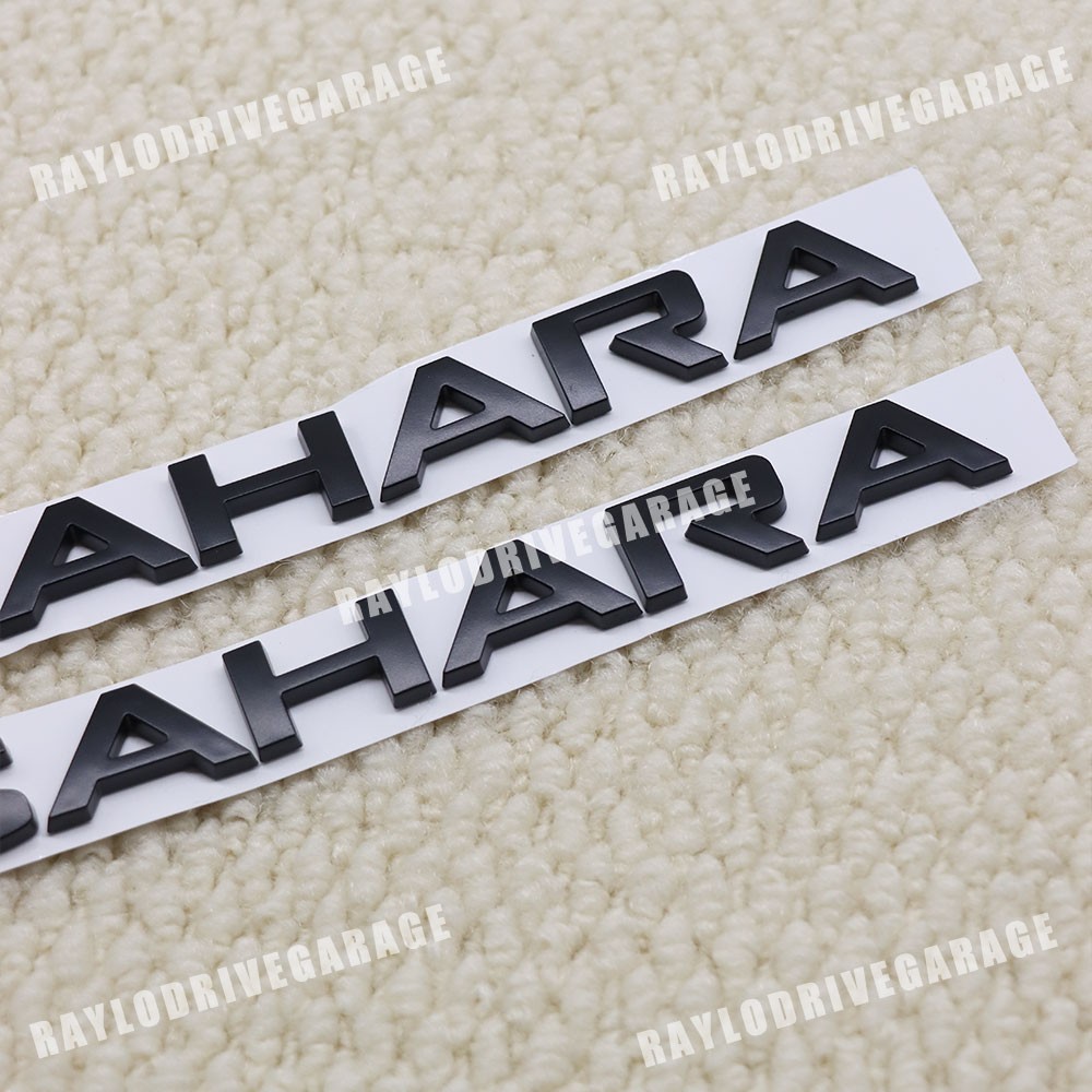 2pcs Matte Black 2018-2025 For Wranger Sahara Letters Fender Side Emblem Badges