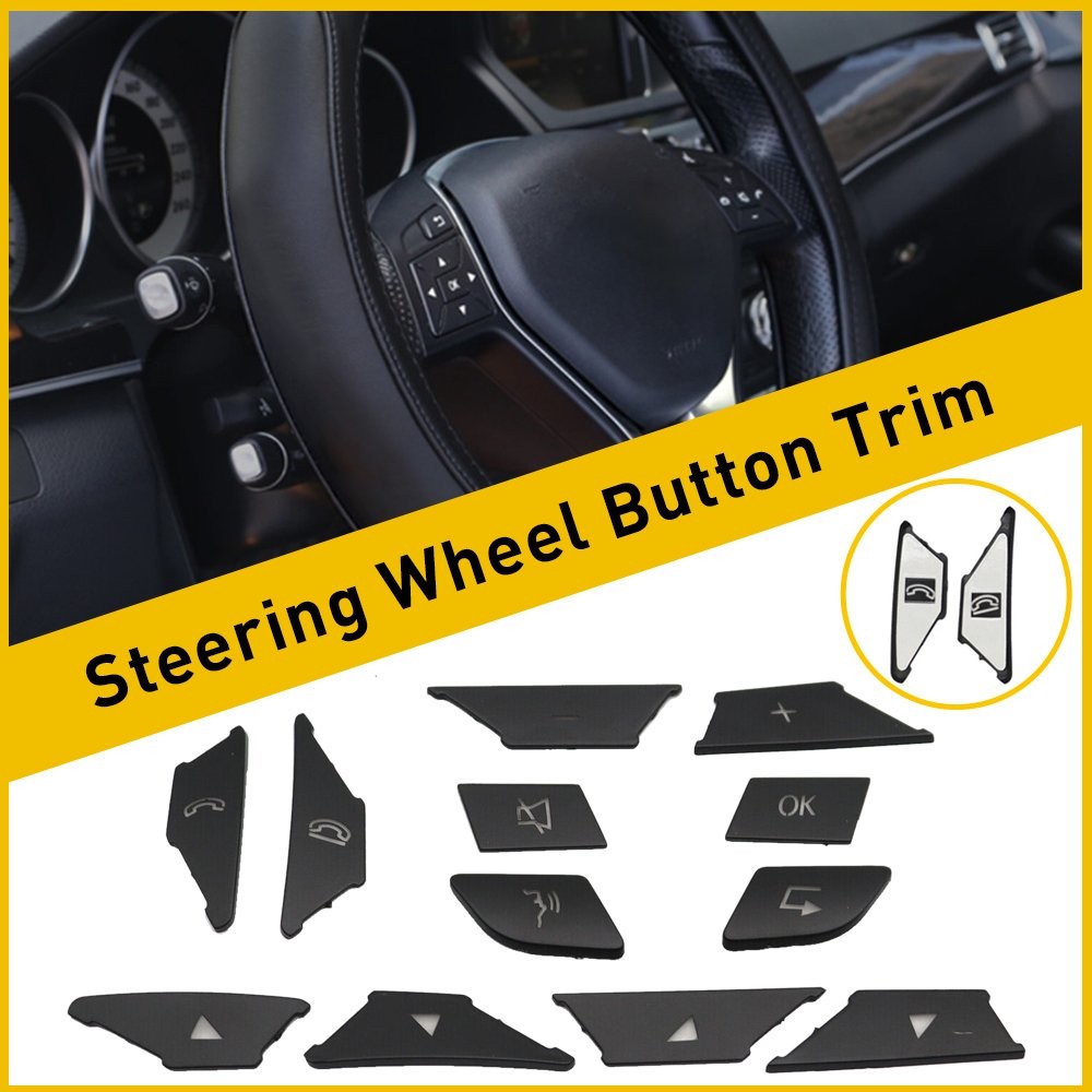 For Mercedes Benz E C G 2012-16 Class Interior Steering Wheel Button Cover Trim
