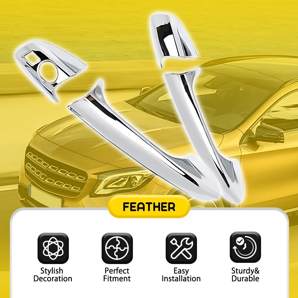 4PCS Gloss Chrome Outer Door Handle Cover Fit For Mercedes-Benz E W212 C W204