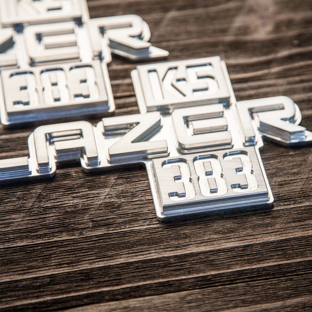 1981-87 GM Trucks K-5 Blazer 383 Fender Emblem Badge CNC Machined 2 PCS.