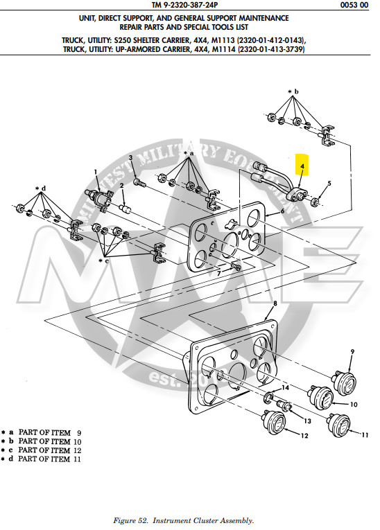 BLACK High Beam Indicator Light For HMMWV/Humvee