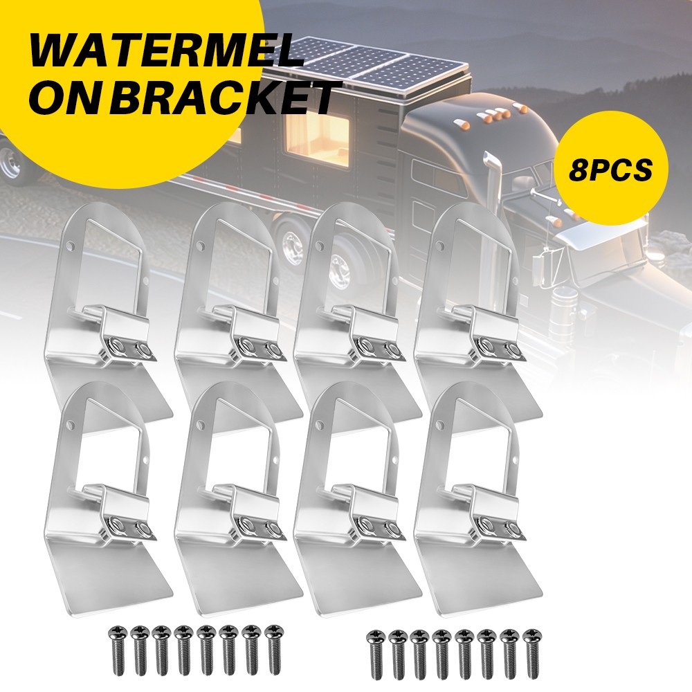 8PCS For Watermelon Lights 304 Stainless Steel Bracket Under Frame Truck Trailer