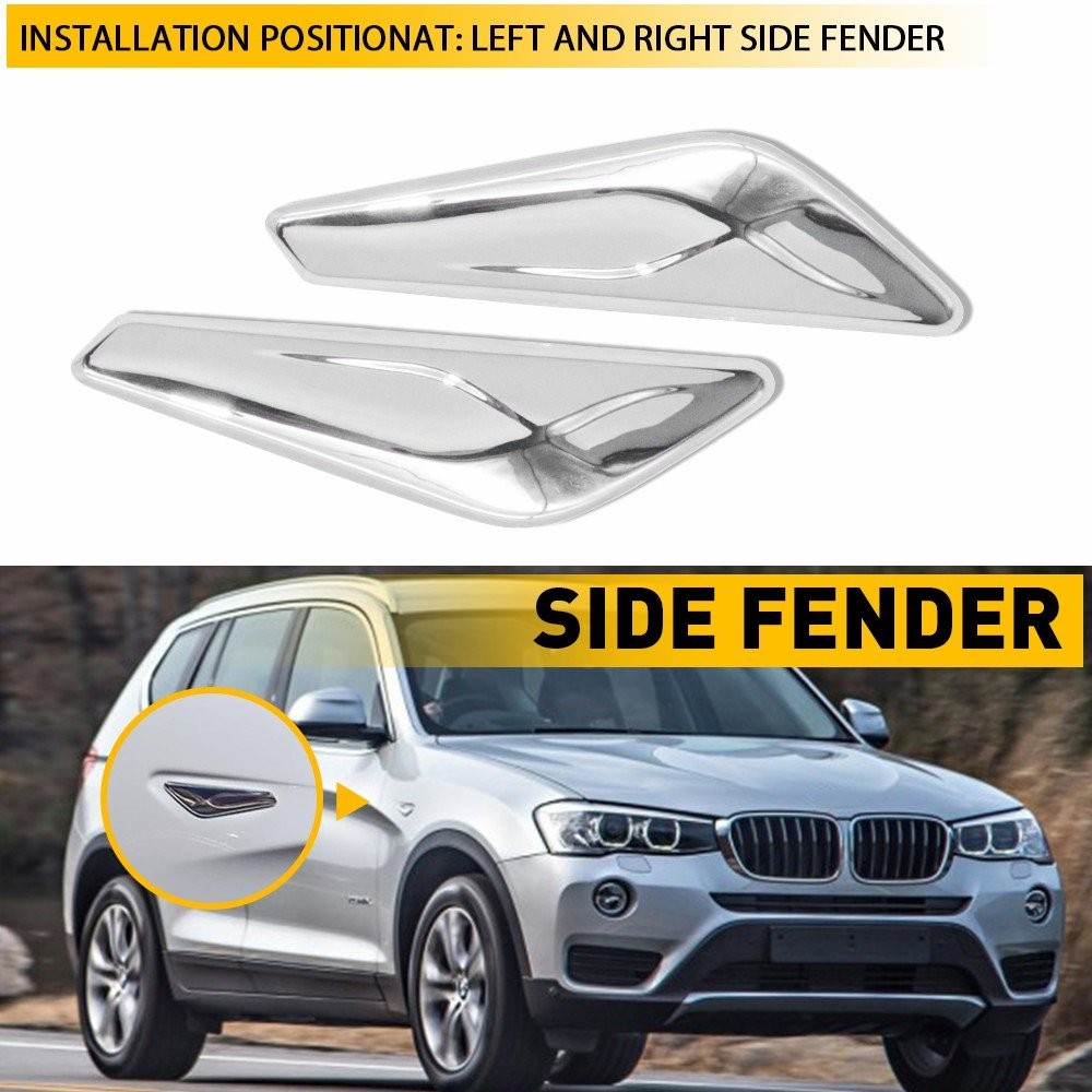 New Fender Trim Finisher Chrome Front Left Right For X4 X3 F25 F26 2015-2017 BMW