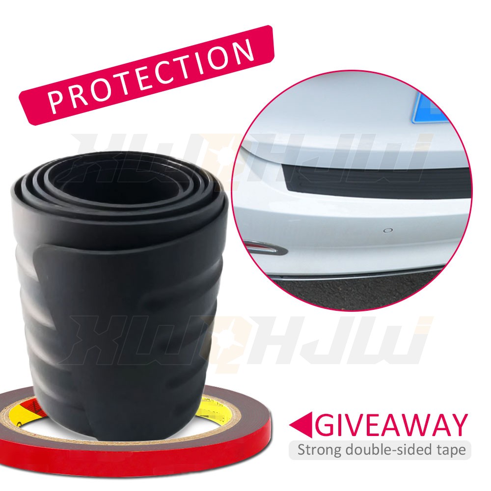 90cm Car Rear Bumper Sill Body Guard Protector Rubber Plate Trim Strip Cover
