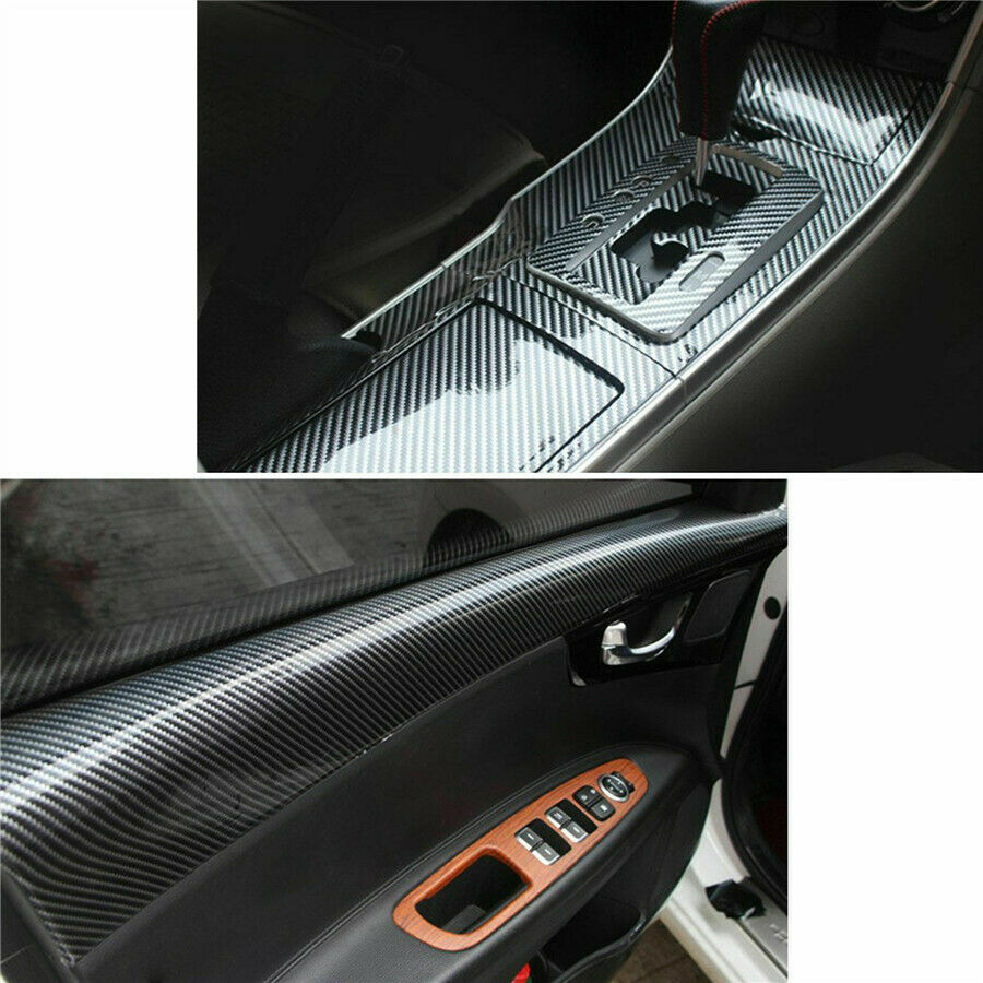 Car Stickers Carbon Fiber Vinyl 12″x60″ 5D SUPER Shiny Gloss Glossy Wrap Black