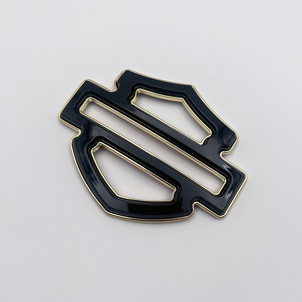2Pcs Set Black Gold Double Layer Custom CVO Tank Emblems Badges 5 or 6 Gal