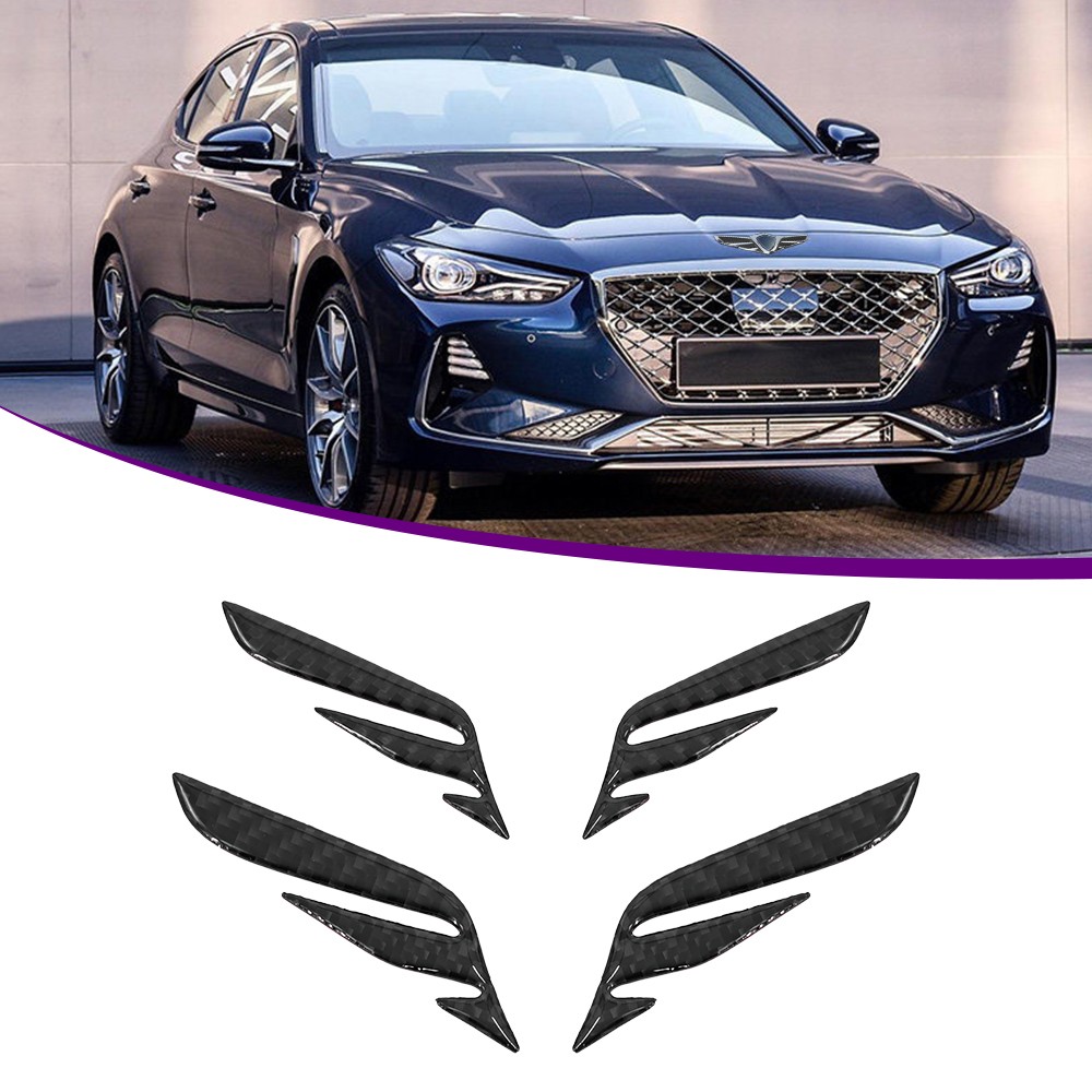 Carbon Fiber Front Rear Grille Logo Decorative Sticker For 2019-2023 Genesis G70