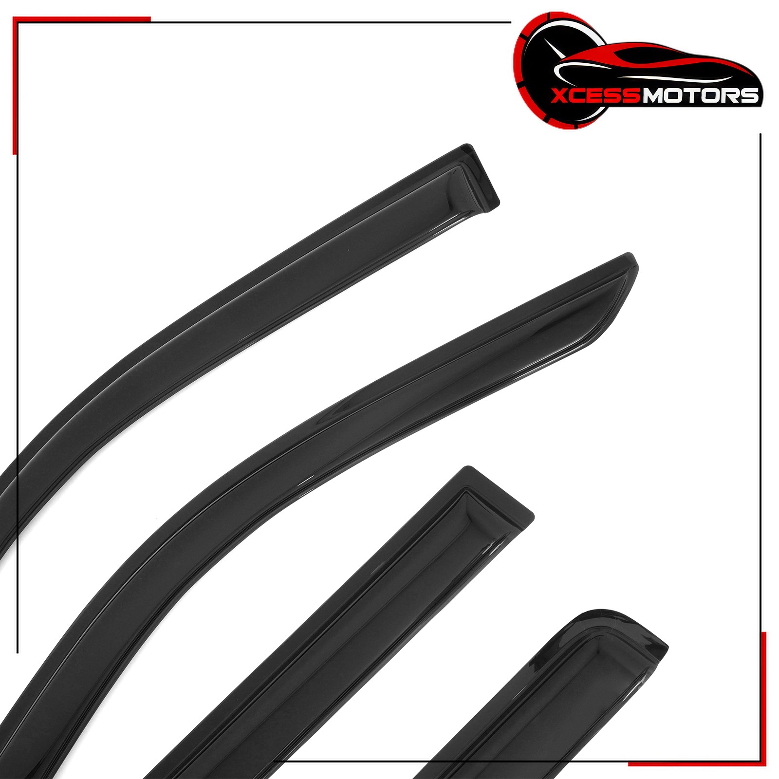 Fits 2024-2026 Toyota Tacoma Crew Cab Window Visors Smoke Side Door Deflectors