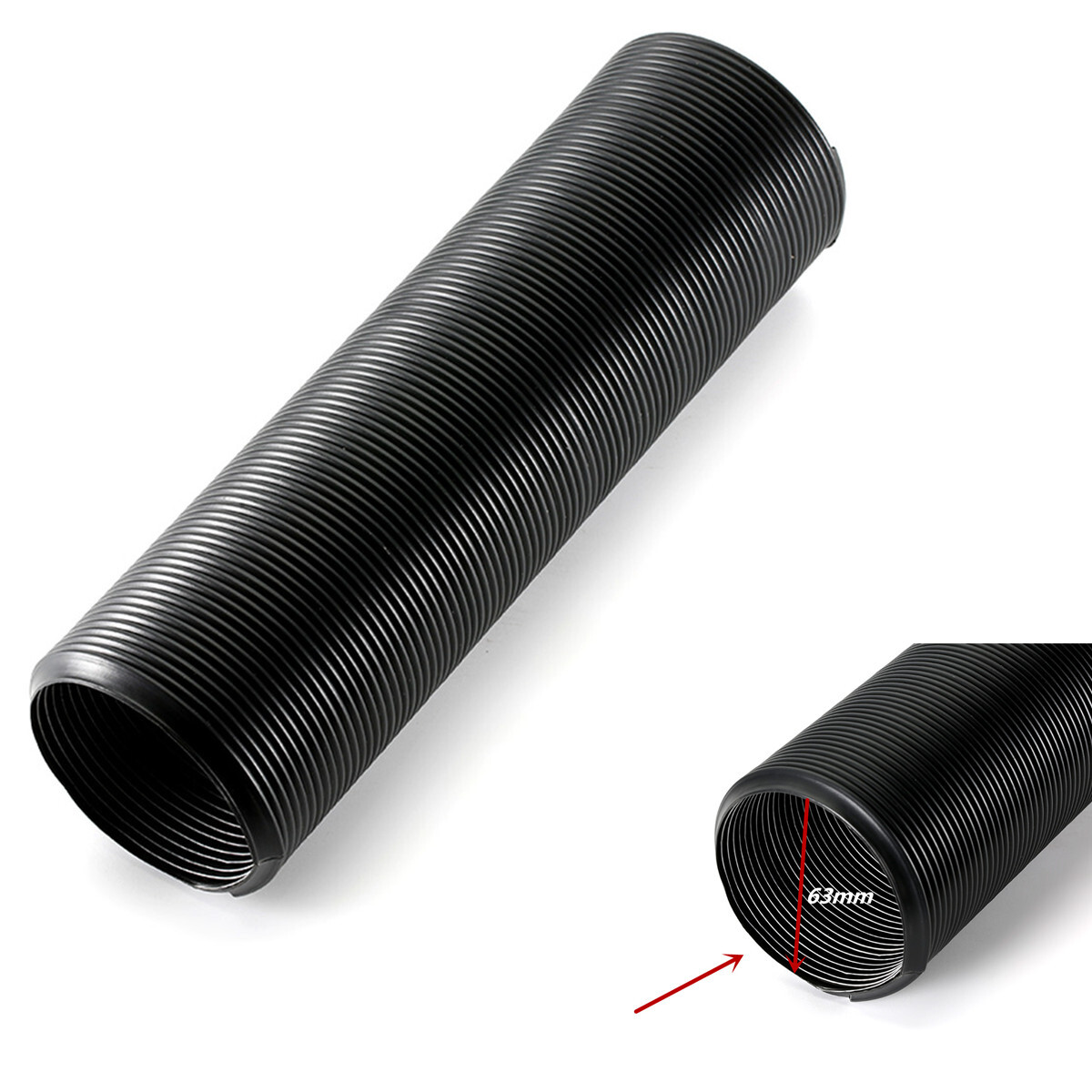 Flexible Turbo Cold Air Brakes Intake System Hose Ducting Feed Pipe 63mm For Car